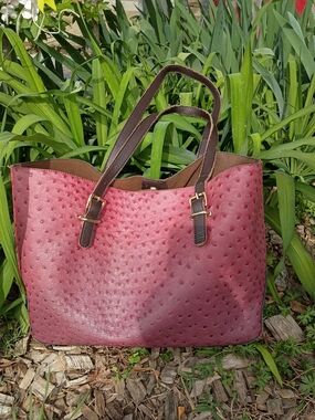 Ombre Ostrich And Suede Tote